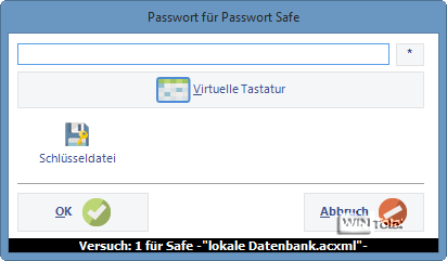 An Passwort Safe anmelden