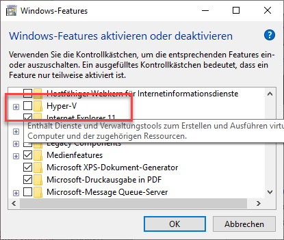 Hyper-V in Windows 10 