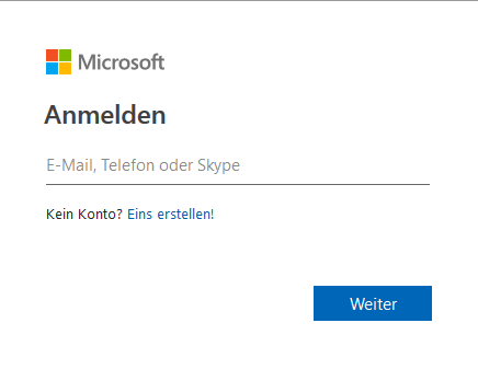 Microsoft-Konto zum Einrichten von OneDrive