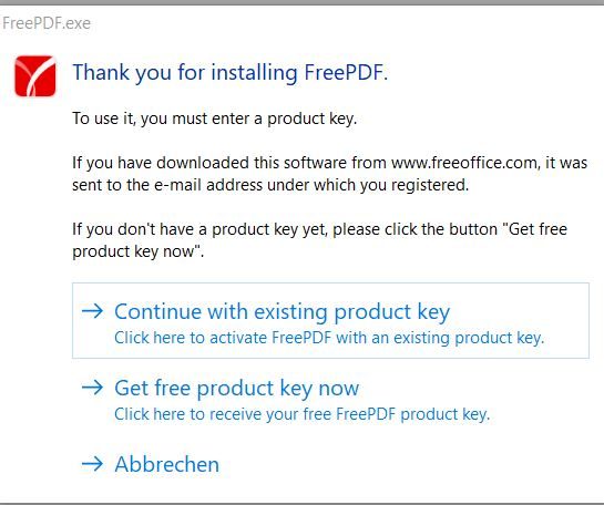 Nur mit Product Key FreePDF