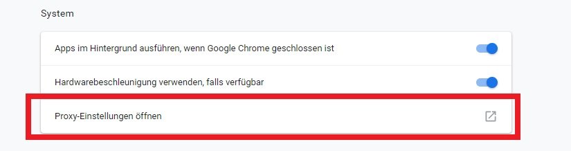 Chrome Proxy Server nutzen