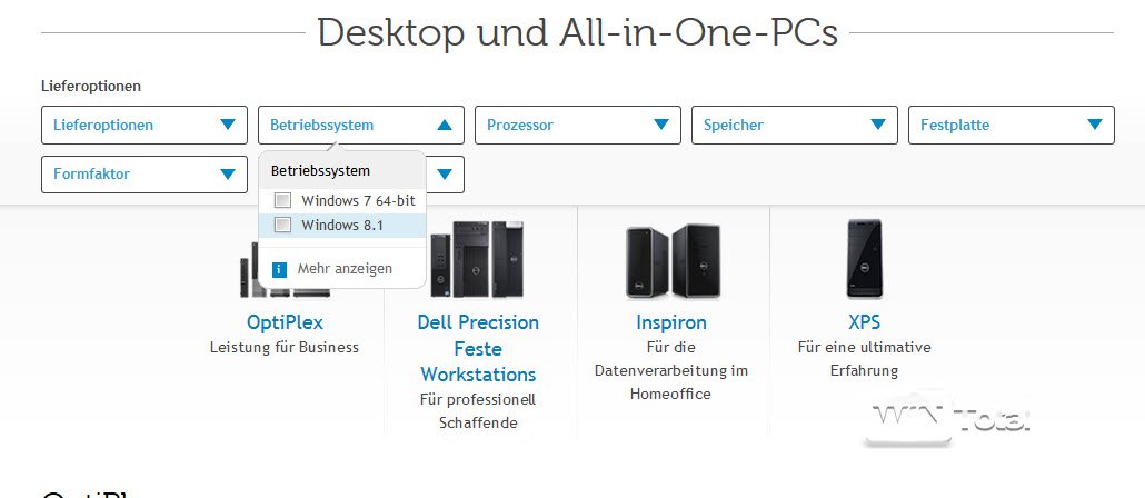 Dell Systeme mit Windows 7