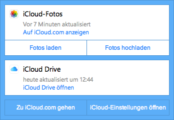 iCloud im Systemtray
