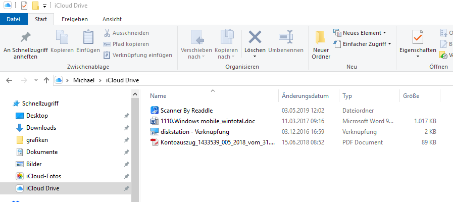 iCloud Drive im Windows-Explorer