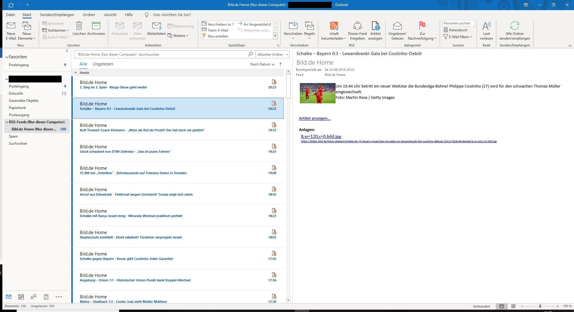 RSS-Feed in Outlook 365 abonnieren