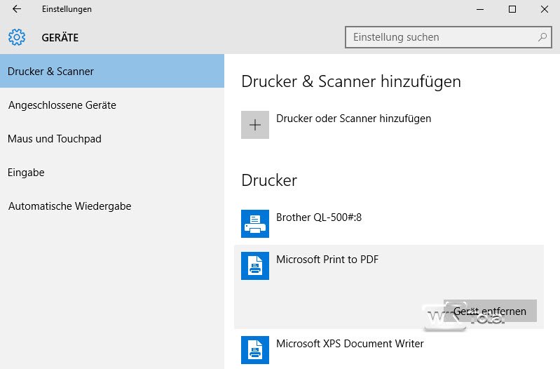 PDF-Drucker unter Windows 10