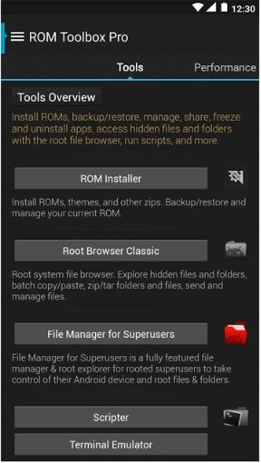 Screenshot der ROM Toolbox Pro