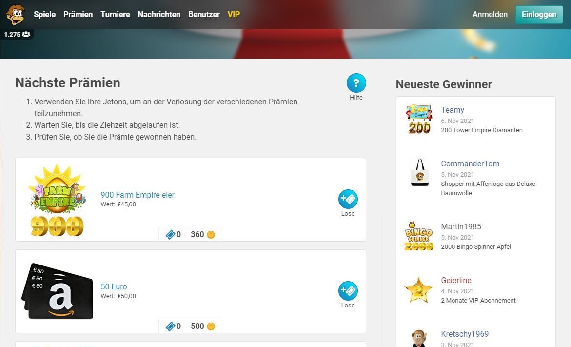 Screenshot von Spielmit.de