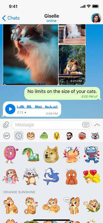 Screenshot der Telegram Messenger App
